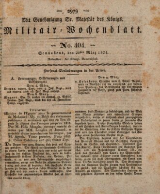 Militär-Wochenblatt Samstag 20. März 1824