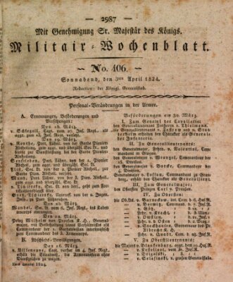 Militär-Wochenblatt Samstag 3. April 1824