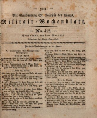 Militär-Wochenblatt Samstag 15. Mai 1824