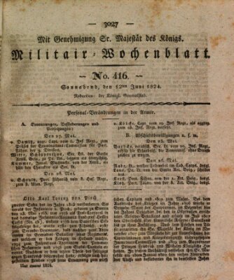 Militär-Wochenblatt Samstag 12. Juni 1824