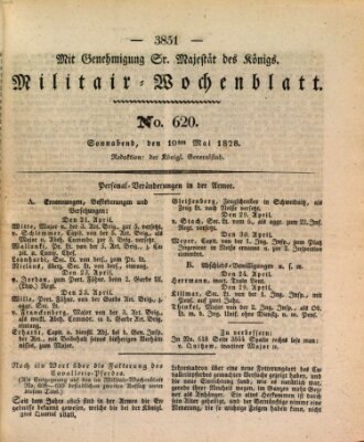 Militär-Wochenblatt Samstag 10. Mai 1828