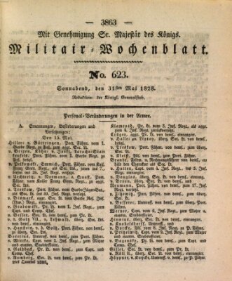 Militär-Wochenblatt Samstag 31. Mai 1828