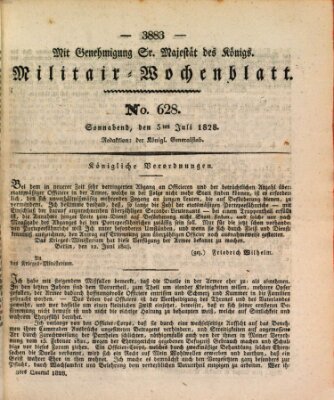 Militär-Wochenblatt Samstag 5. Juli 1828