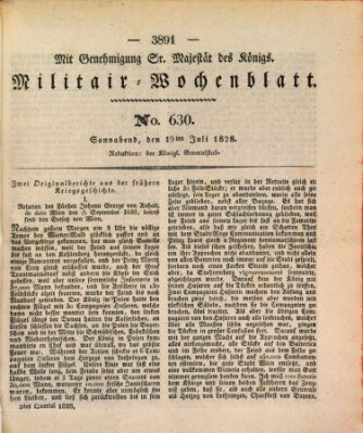 Militär-Wochenblatt Samstag 19. Juli 1828