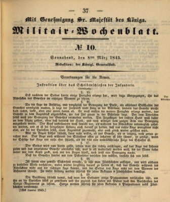 Militär-Wochenblatt Samstag 8. März 1845