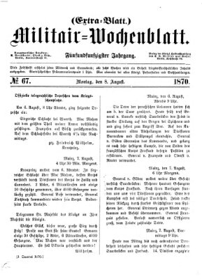 Militär-Wochenblatt Montag 8. August 1870