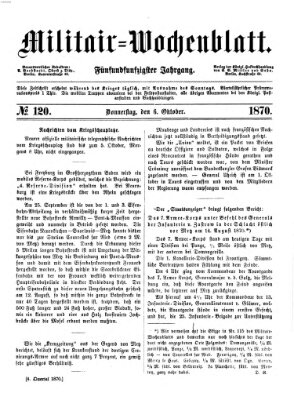 Militär-Wochenblatt Donnerstag 6. Oktober 1870