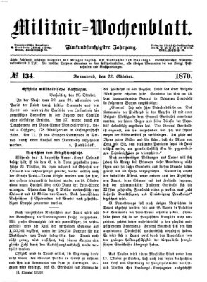 Militär-Wochenblatt Samstag 22. Oktober 1870