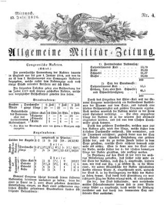 Allgemeine Militär-Zeitung Mittwoch 12. Juli 1826