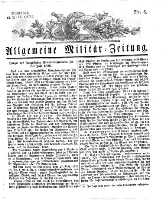 Allgemeine Militär-Zeitung Samstag 15. Juli 1826