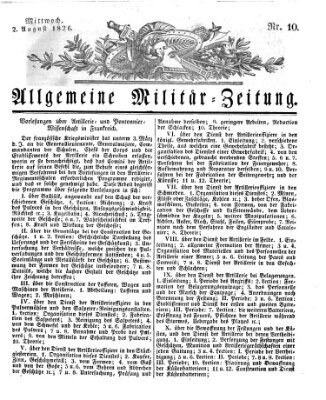 Allgemeine Militär-Zeitung Mittwoch 2. August 1826