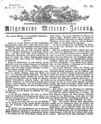 Allgemeine Militär-Zeitung Samstag 19. August 1826