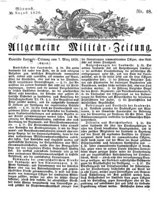 Allgemeine Militär-Zeitung Mittwoch 30. August 1826