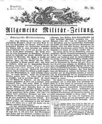 Allgemeine Militär-Zeitung Samstag 9. September 1826