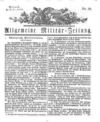 Allgemeine Militär-Zeitung Mittwoch 13. September 1826