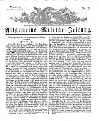 Allgemeine Militär-Zeitung Samstag 16. September 1826