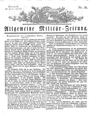 Allgemeine Militär-Zeitung Mittwoch 27. September 1826