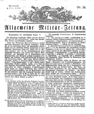 Allgemeine Militär-Zeitung Mittwoch 4. Oktober 1826