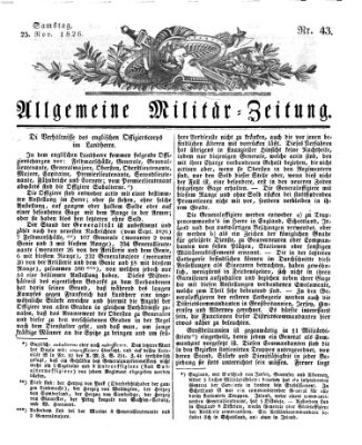 Allgemeine Militär-Zeitung Samstag 25. November 1826