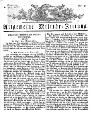 Allgemeine Militär-Zeitung Samstag 6. Januar 1827