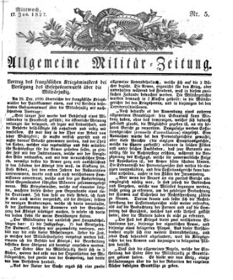 Allgemeine Militär-Zeitung Mittwoch 17. Januar 1827