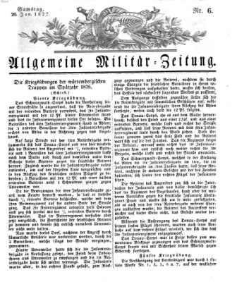 Allgemeine Militär-Zeitung Samstag 20. Januar 1827