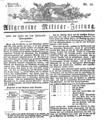 Allgemeine Militär-Zeitung Mittwoch 7. Februar 1827