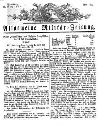 Allgemeine Militär-Zeitung Samstag 24. März 1827