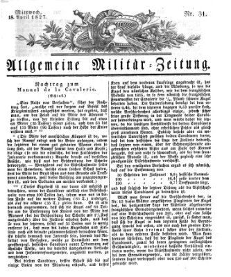 Allgemeine Militär-Zeitung Mittwoch 18. April 1827