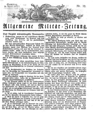 Allgemeine Militär-Zeitung Samstag 21. April 1827