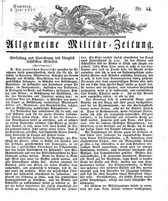 Allgemeine Militär-Zeitung Samstag 2. Juni 1827