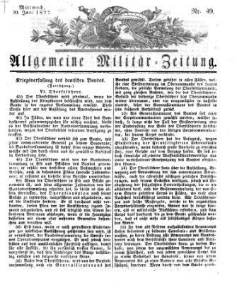 Allgemeine Militär-Zeitung Mittwoch 20. Juni 1827