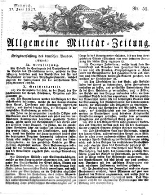 Allgemeine Militär-Zeitung Mittwoch 27. Juni 1827