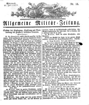 Allgemeine Militär-Zeitung Mittwoch 11. Juli 1827