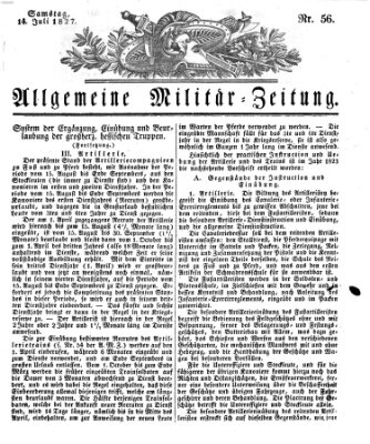 Allgemeine Militär-Zeitung Samstag 14. Juli 1827