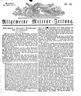 Allgemeine Militär-Zeitung Mittwoch 25. Juli 1827