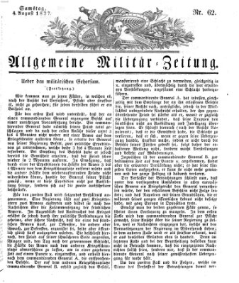 Allgemeine Militär-Zeitung Samstag 4. August 1827