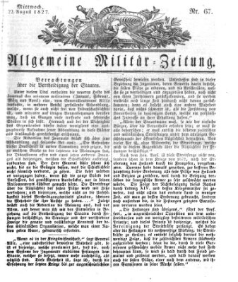 Allgemeine Militär-Zeitung Mittwoch 22. August 1827