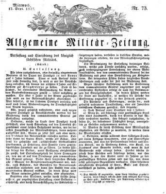 Allgemeine Militär-Zeitung Mittwoch 12. September 1827