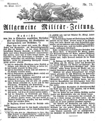 Allgemeine Militär-Zeitung Mittwoch 19. September 1827