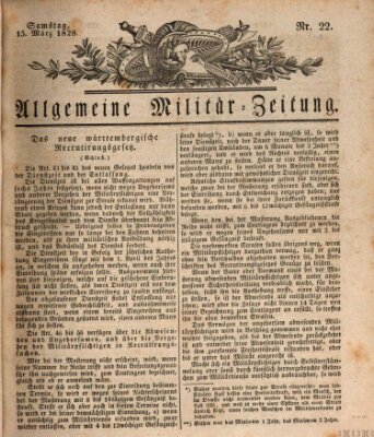 Allgemeine Militär-Zeitung Samstag 15. März 1828