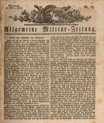 Allgemeine Militär-Zeitung Mittwoch 19. März 1828