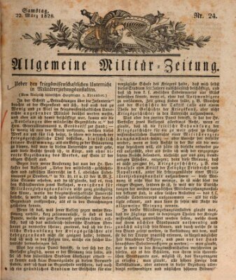 Allgemeine Militär-Zeitung Samstag 22. März 1828