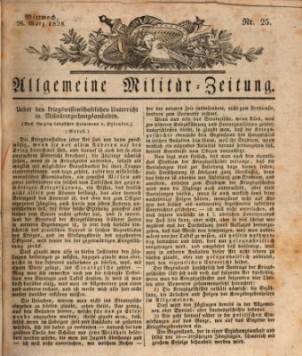 Allgemeine Militär-Zeitung Mittwoch 26. März 1828