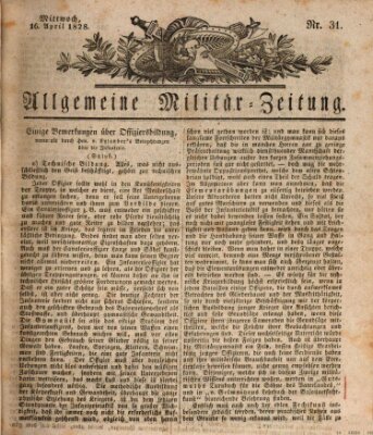 Allgemeine Militär-Zeitung Mittwoch 16. April 1828