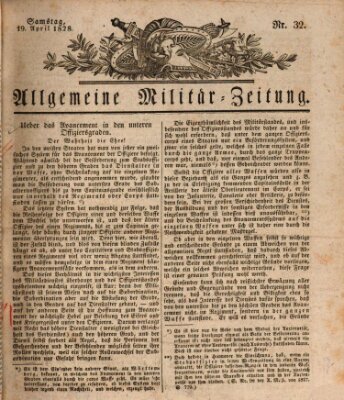 Allgemeine Militär-Zeitung Samstag 19. April 1828