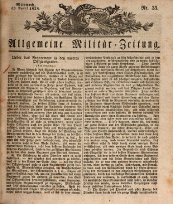 Allgemeine Militär-Zeitung Mittwoch 23. April 1828