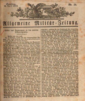 Allgemeine Militär-Zeitung Samstag 26. April 1828