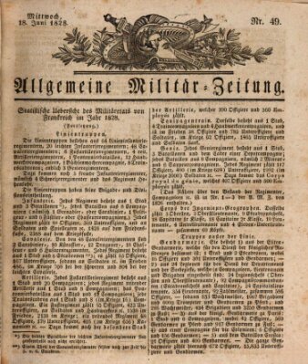 Allgemeine Militär-Zeitung Mittwoch 18. Juni 1828