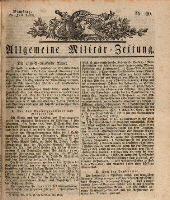 Allgemeine Militär-Zeitung Samstag 26. Juli 1828